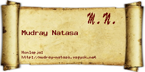 Mudray Natasa névjegykártya